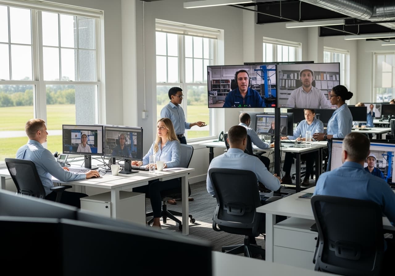 A structured delivery team coordinating on a project